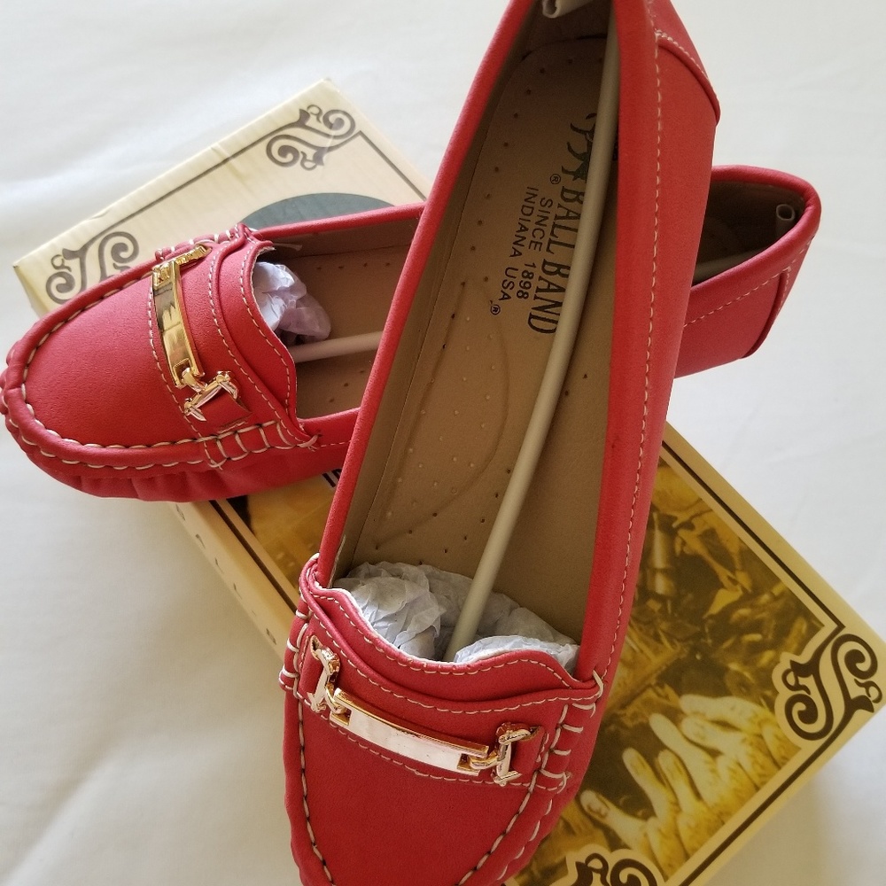 Red&Gold Bar shine Loafer